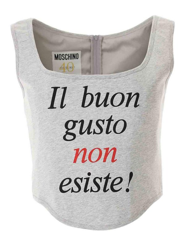 MOSCHINO: Tops y camisetas sin mangas - Top - Gris