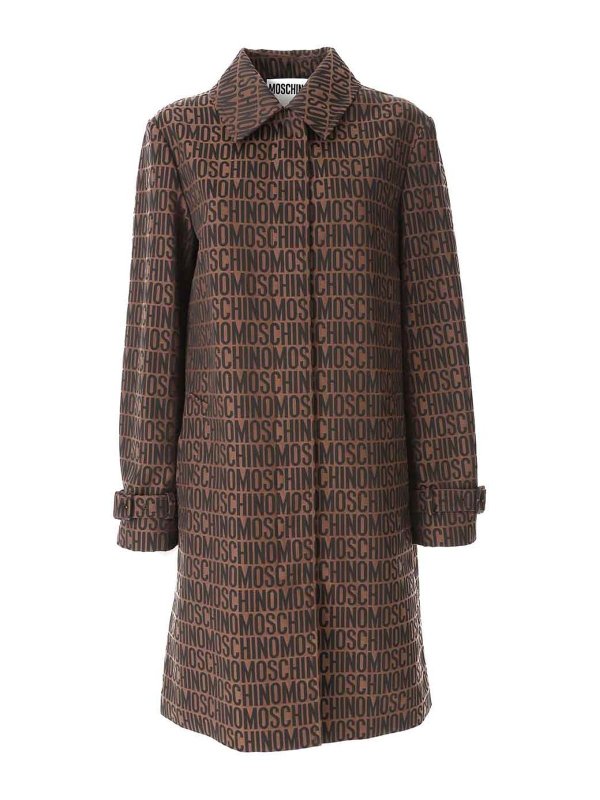 MOSCHINO: cappotti trench - Impermeabile con logo