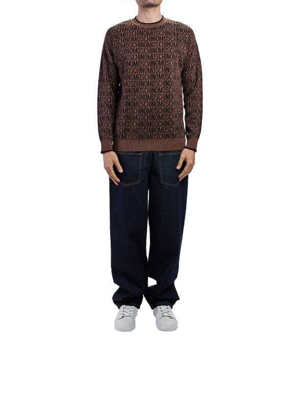 MOSCHINO: Pull col rond online - Pull Col Rond - Marron