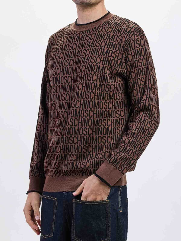 MOSCHINO buy online Pull Col Rond - Marron