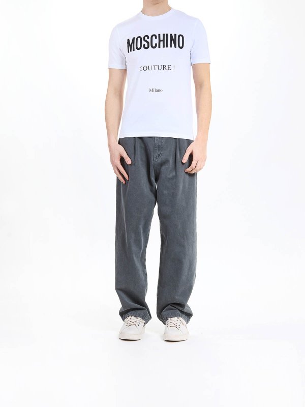 MOSCHINO: t-shirts online - Label Stretch Tshirt