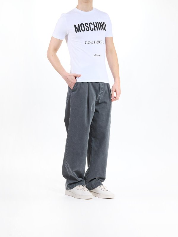 The Best Shops MOSCHINO: t-shirts - Label Stretch Tshirt