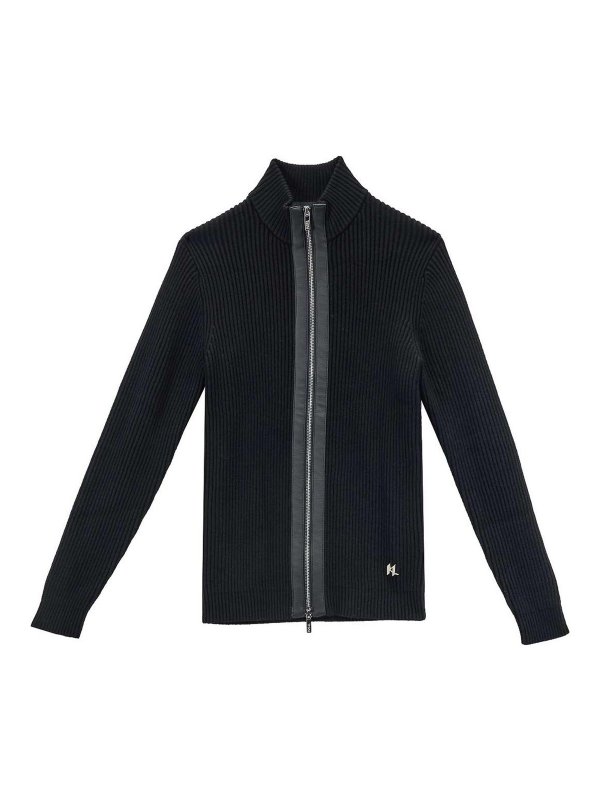 KARL LAGERFELD: crew necks - Ribbed zip sweater