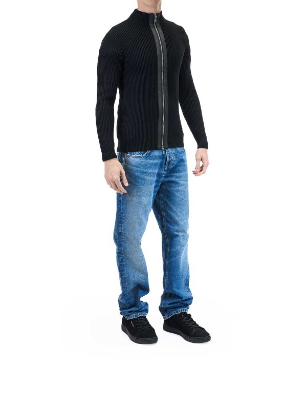 The Best Shops KARL LAGERFELD: crew necks - Ribbed zip sweater
