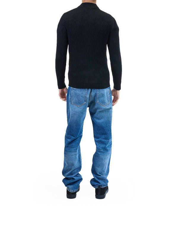 Ribbed zip sweater shop online: KARL LAGERFELD