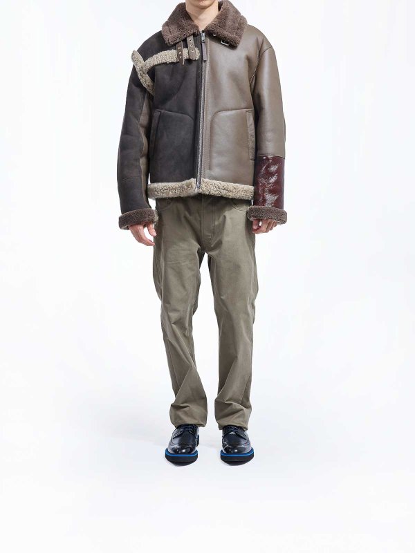 MOSCHINO: leather coats online - Short Sheepskin