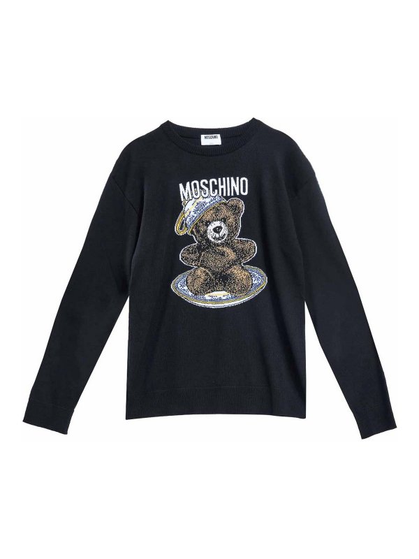 MOSCHINO: クルーネック - クルーネック - 黒