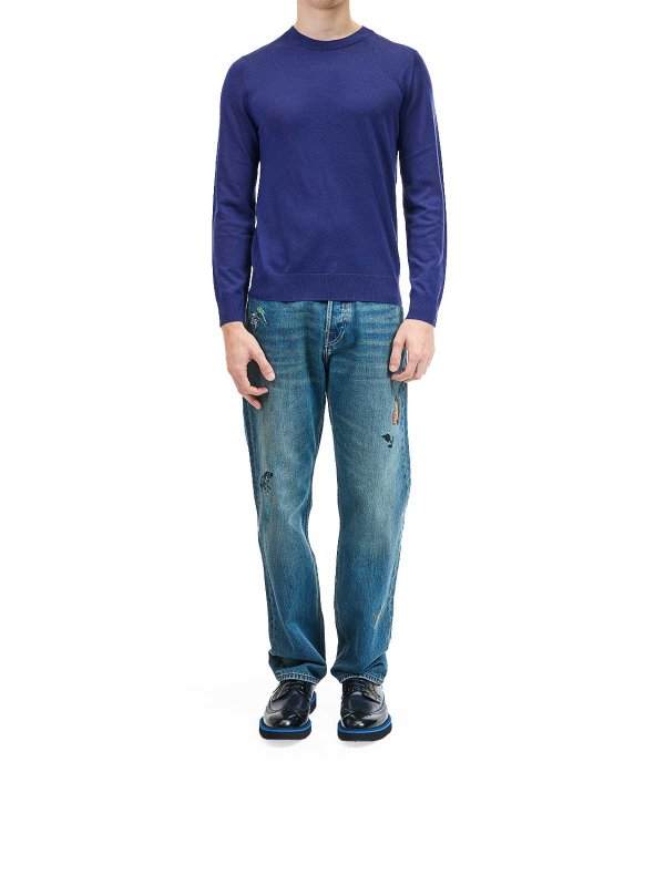 PAUL SMITH: Strickpullover mit Rundhalsausschnitt online - Rundhalspullover - Lila