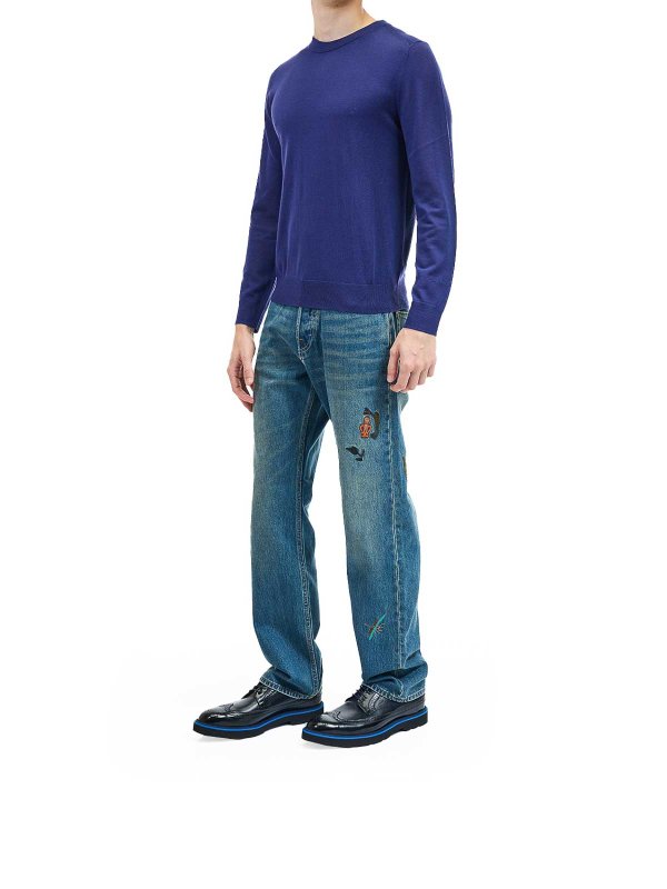 The Best Shops PAUL SMITH: Strickpullover mit Rundhalsausschnitt - Rundhalspullover - Lila