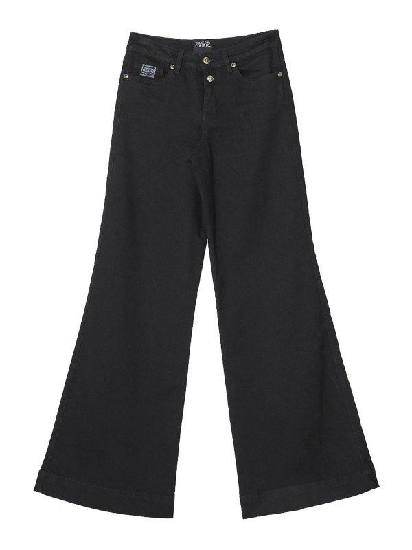Versace Jeans Couture: Jeans Rectos - Vaqueros Rectos - Negro