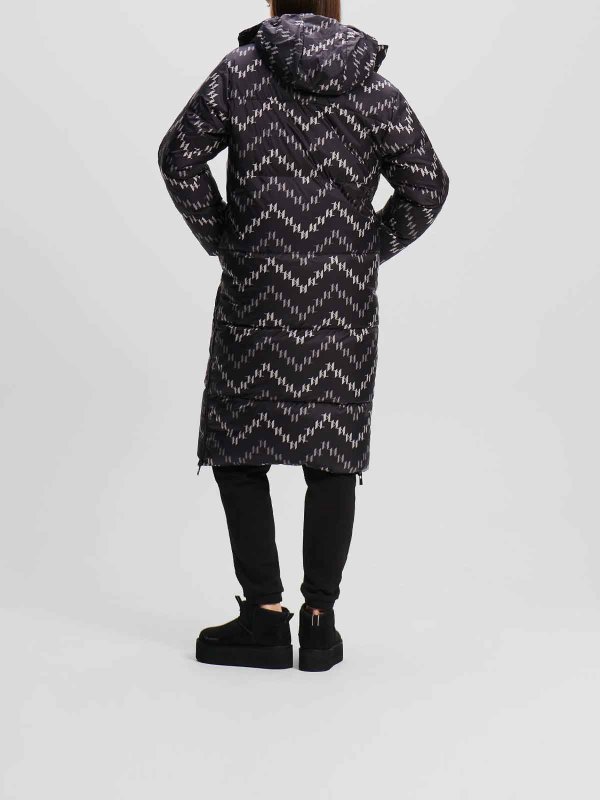 KARL LAGERFELD: padded coats online - Reversible Long Down Coat