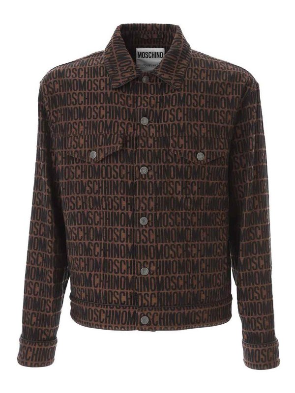 MOSCHINO: Lederjacken - Lederjacke - Braun