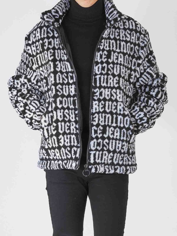The Best Shops Versace Jeans Couture: Gothic Logo Teddy Jacket