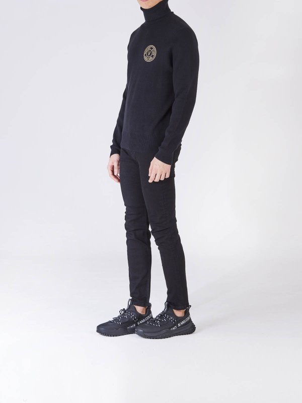 The Best Shops Versace Jeans Couture: Col roulé & Col polo - Pull Col Roulé - Noir