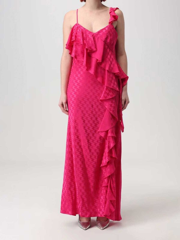 m.s.g.m.: knee length dresses online - Rouches Jacquard Dress