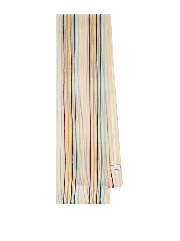 PAUL SMITH: scarves - Multi-stripe Ps Transparent Scarf