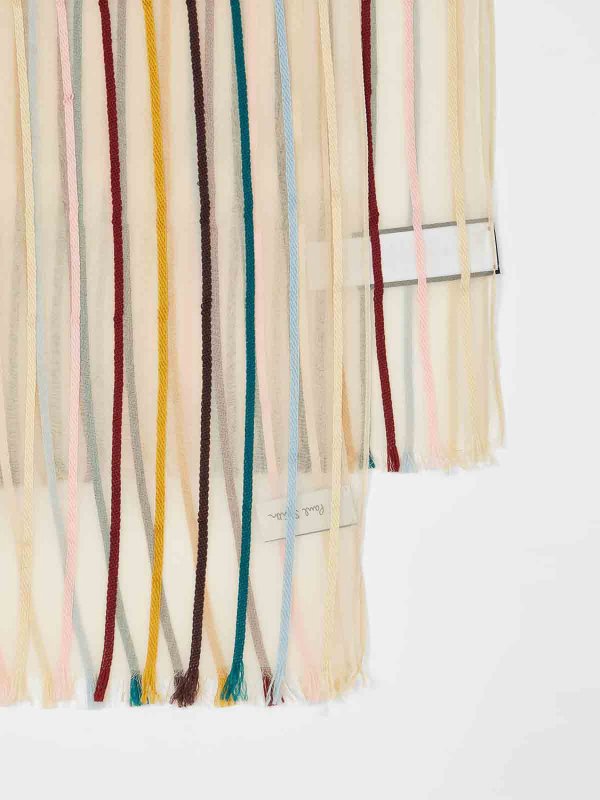 PAUL SMITH: scarves online - Multi-stripe Ps Transparent Scarf