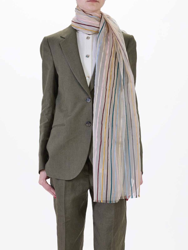 The Best Shops PAUL SMITH: scarves - Multi-stripe Ps Transparent Scarf