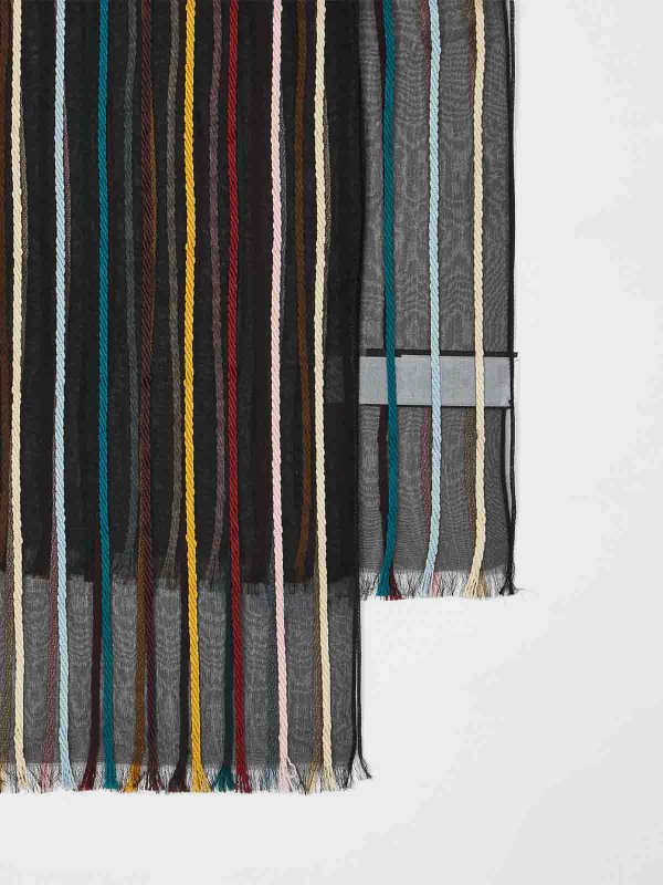 PAUL SMITH: scarves online - Multi-stripe Ps Transparent Scarf