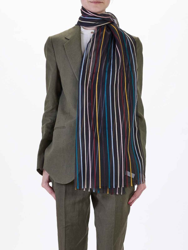 The Best Shops PAUL SMITH: scarves - Multi-stripe Ps Transparent Scarf