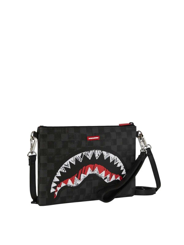 SPRAYGROUND: clutches online - Scribble Shark Crossover Clutch