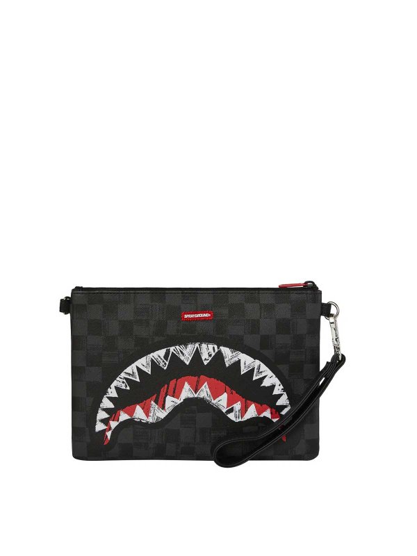 The Best Shops SPRAYGROUND: clutches - Scribble Shark Crossover Clutch