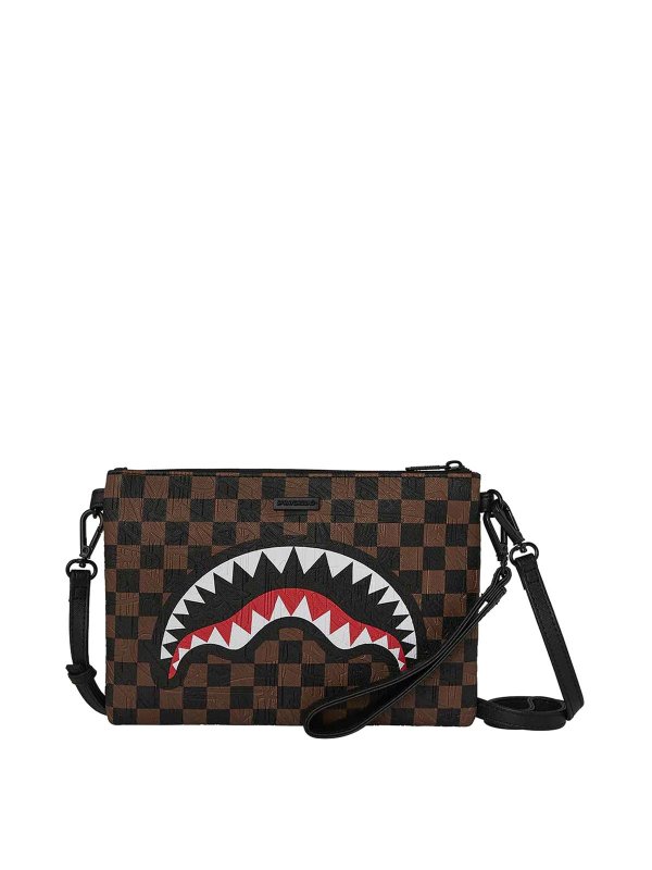 SPRAYGROUND: clutches - Check 2 Emboss Crossover Clutch