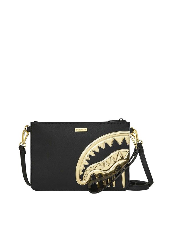 SPRAYGROUND: pochette - Pochette crossover dorata e pericolosa