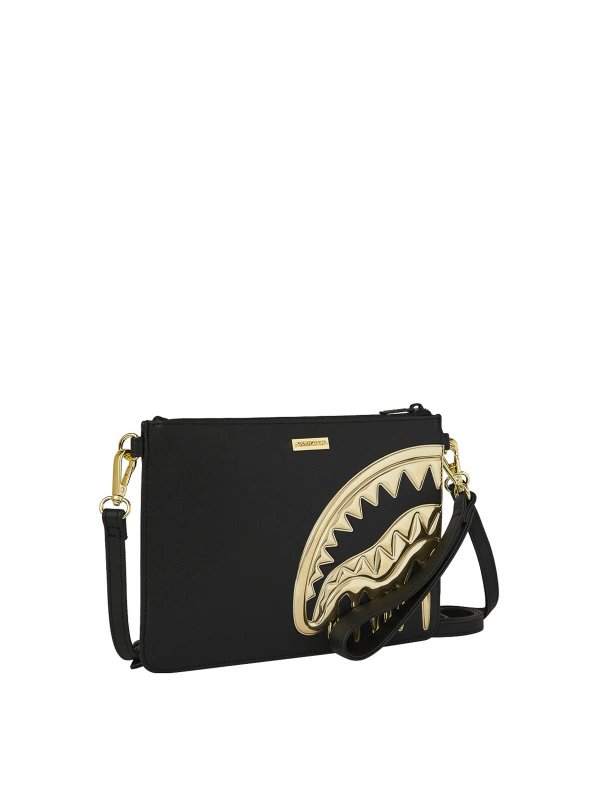 SPRAYGROUND: pochette online - Pochette crossover dorata e pericolosa