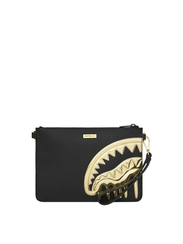 The Best Shops SPRAYGROUND: pochette - Pochette crossover dorata e pericolosa
