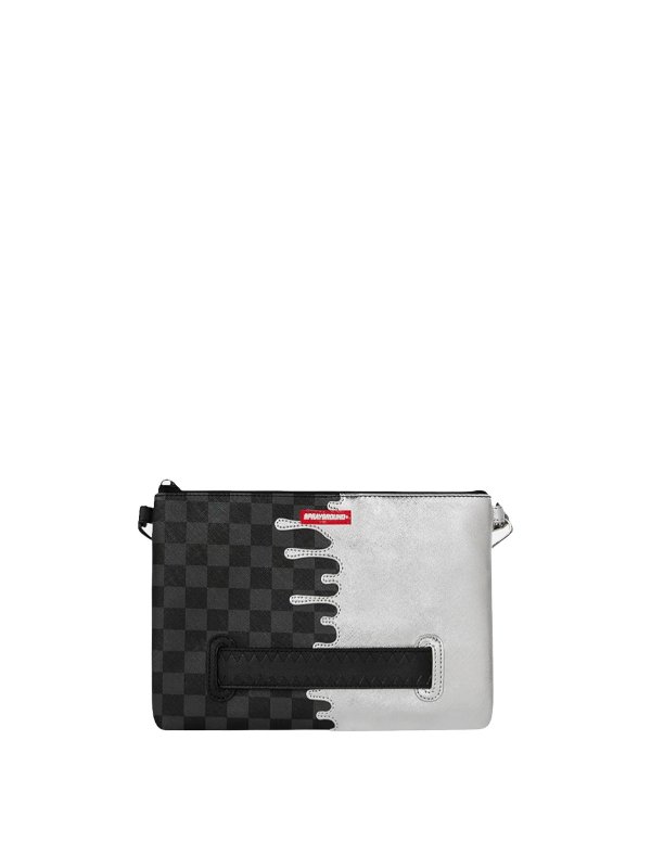 The Best Shops SPRAYGROUND: clutches - Silver Side Drip Crossover Clutch