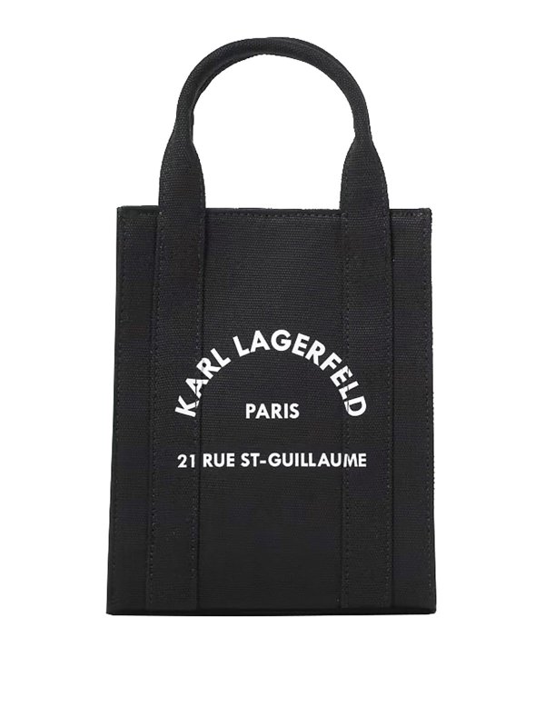KARL LAGERFELD: トートバッグ - トートバッグ - 黒