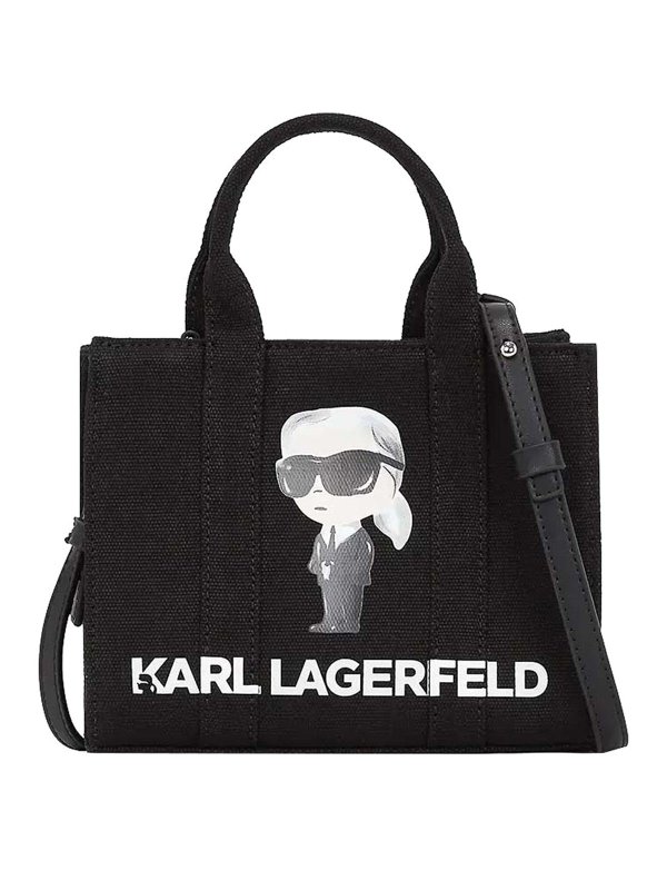 KARL LAGERFELD: トートバッグ - トートバッグ - 黒