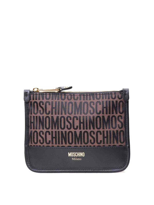 MOSCHINO: Clutch - Pochette - Marron