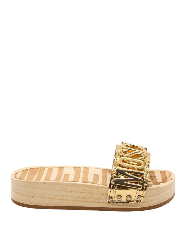 MOSCHINO: Mules - Mules - Or