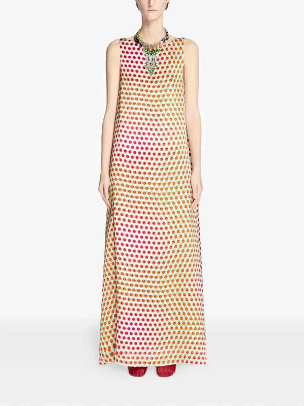 The Best Shops DRIES VAN NOTEN: Maxi robe - Maxi Robe - Beige Clair