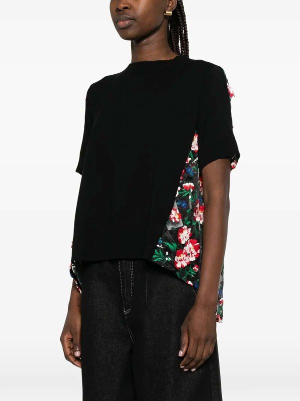 The Best Shops Sacai: maglia collo rotondo - Pullover con ricamo floreale