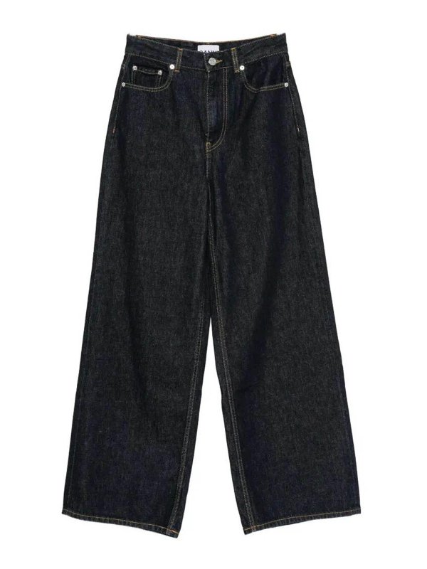 GANNI: straight leg jeans - Essentials Rinse Denim Izey