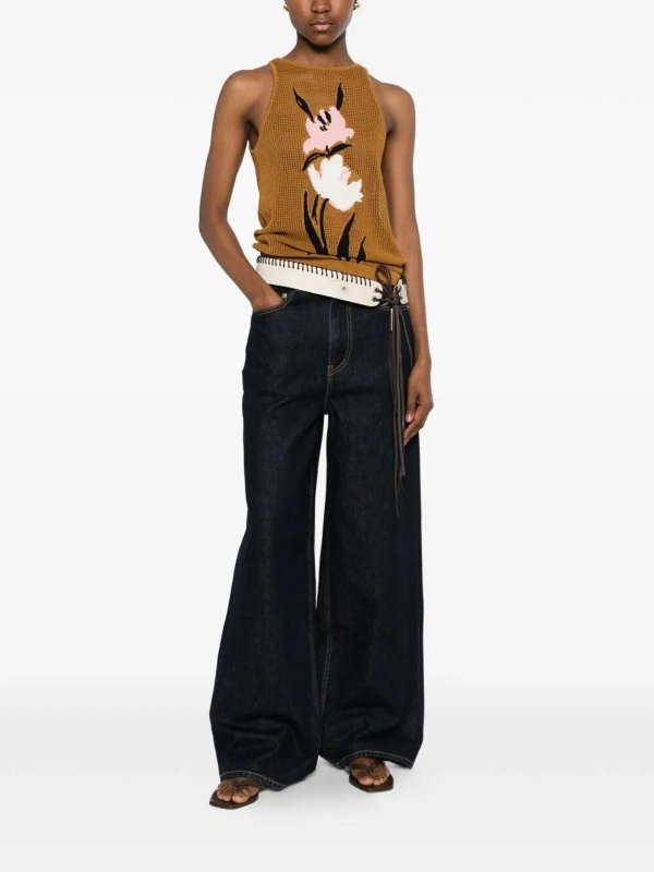 GANNI: straight leg jeans online - Essentials Rinse Denim Izey