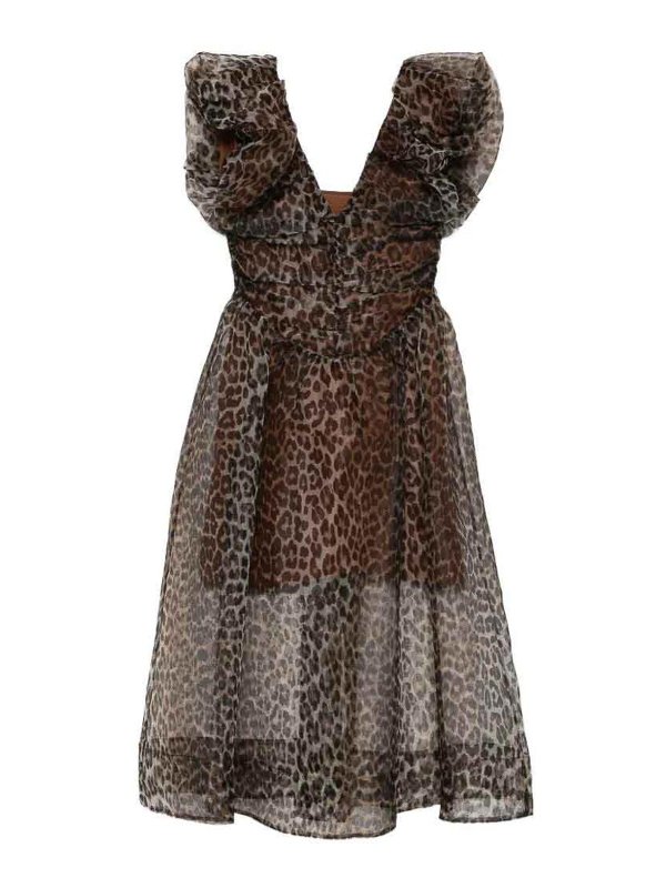 GANNI: Maxi robe - Maxi Robe - Beige