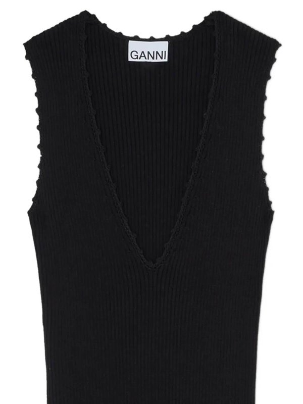 GANNI: ニーレングスドレス online - 膝丈ドレス - 黒