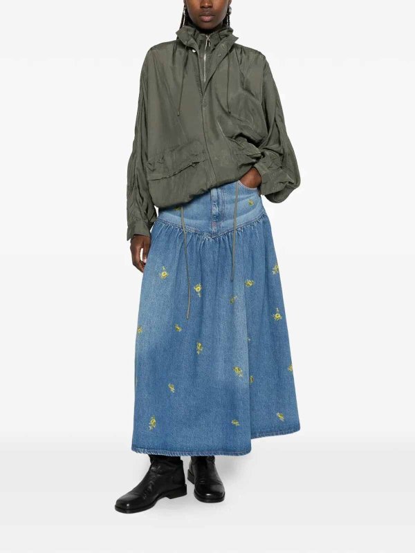 The Best Shops GANNI: Knielange und Midi Röcke - Midirock - Blau