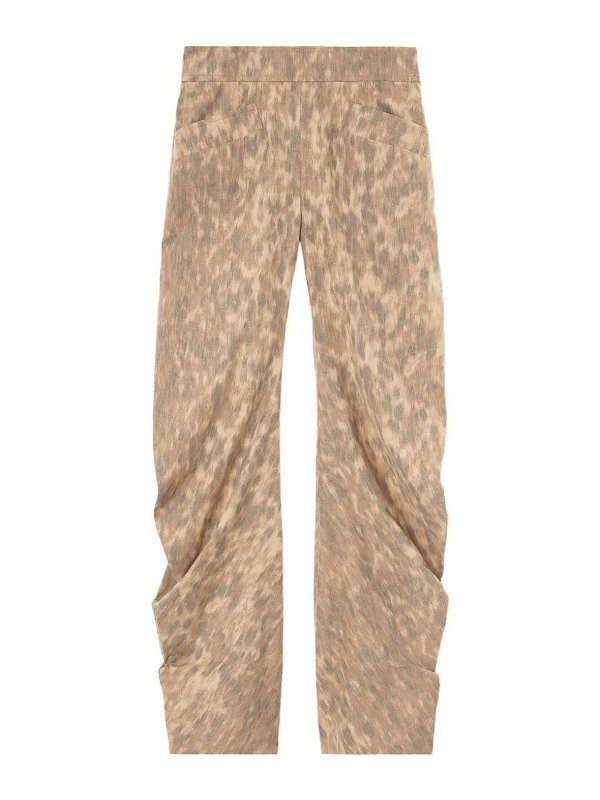 GANNI: Casual Hosen - Casual Hose - Creme