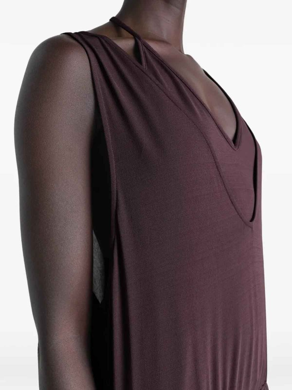 LEMAIRE: knee length dresses online - Double Layer Drape Dress