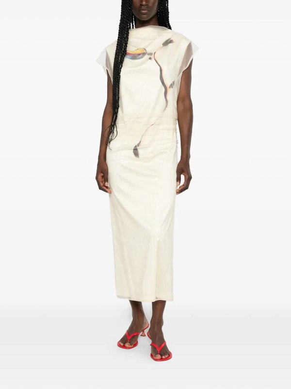SPORTMAX: ニーレングスドレス online - 膝丈ドレス - 白