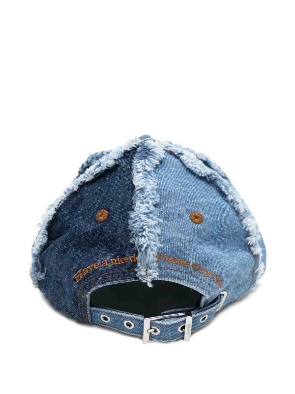 GANNI: hats & caps online - Denim Patchwork Cap