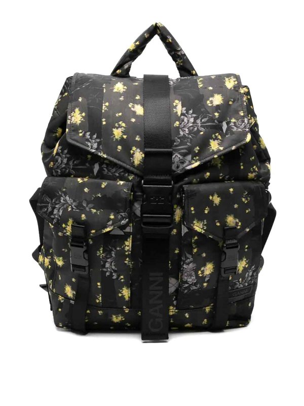 GANNI: backpacks - Retech Printed Nylon Backpack
