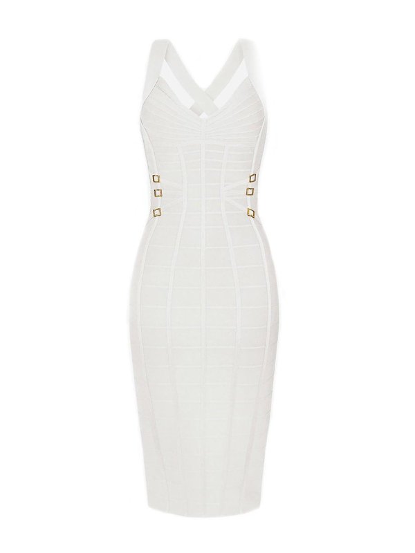 ELISABETTA FRANCHI: ニーレングスドレス - 膝丈ドレス - 白