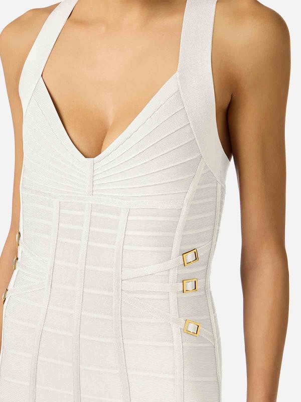ELISABETTA FRANCHI: ニーレングスドレス online - 膝丈ドレス - 白