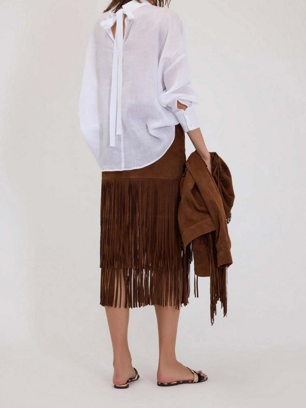 レザースカート - ブラウン shop online: ERMANNO SCERVINO